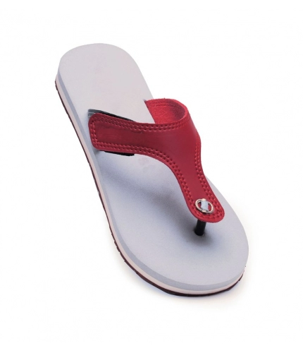 Unisex Rubber Lightweight T-Style Slippers (Maroon)