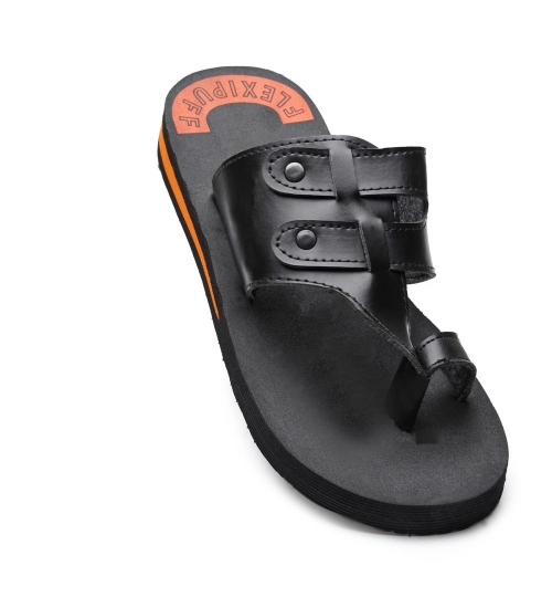 Unisex Rubber Lightweight Slippers for Effortless Style (Black)