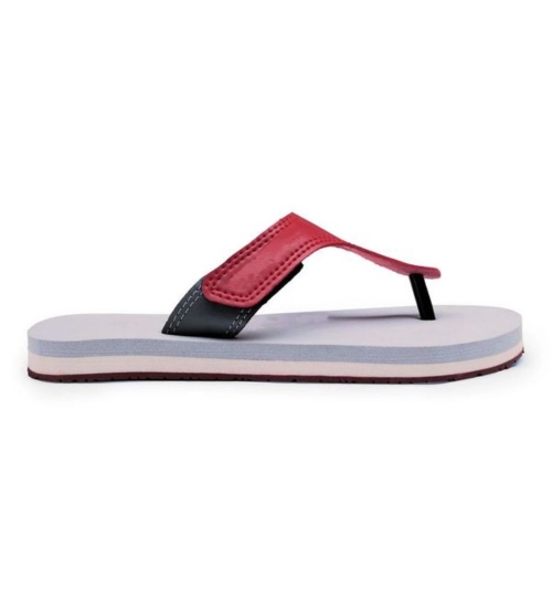 Unisex Rubber Lightweight T-Style Slippers (Maroon)