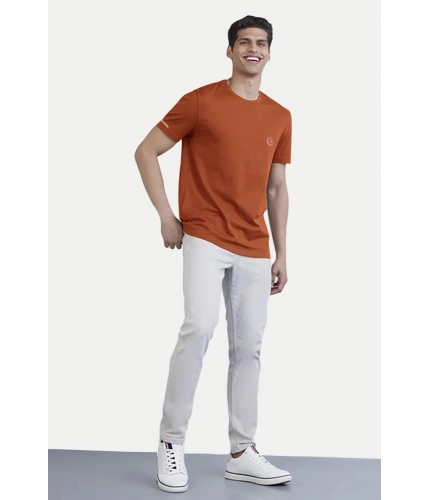 Men's Casual Half sleeve Solid Polyester Crew Neck T-shirt (Rust) Men's Casual Half sleeve Solid Polyester Crew Neck T-shirt (Rust)