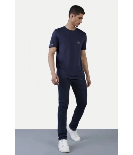 Men's Casual Half sleeve Solid Polyester Crew Neck T-shirt (Navy) Men's Casual Half sleeve Solid Polyester Crew Neck T-shirt (Navy)