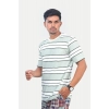 Men's Casual Half sleeve Stripped Cotton Crew Neck T-shirt (White ) Men's Casual Half sleeve Stripped Cotton Crew Neck T-shirt (White )