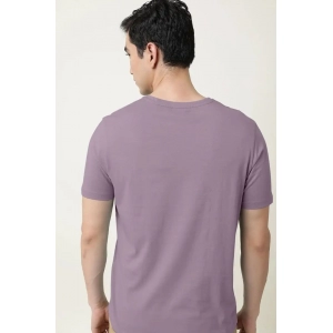 Generic Men's Casual Half sleeve Solid Cotton V Neck T-shirt (Lavender)
