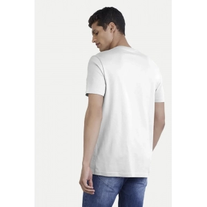 Generic Men's Casual Half sleeve Printed Polyester Crew Neck T-shirt (White)