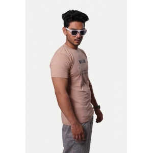 Generic Men's Casual Half sleeve Optimist Printed Cotton Crew Neck T-shirt (Pink)