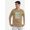 Men's Casual Half sleeve Digital Printed Cotton Crew Neck T-shirt (Sand) Men's Casual Half sleeve Digital Printed Cotton Crew Neck T-shirt (Sand)