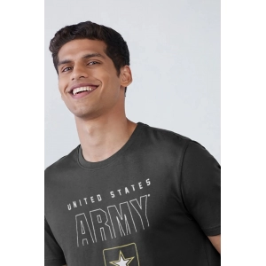 Generic Men's Casual Half sleeve Printed Cotton Crew Neck T-shirt (Black)