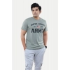 Men's Casual Half sleeve Printed Cotton Crew Neck T-shirt (Grey)