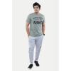 Men's Casual Half sleeve Printed Cotton Crew Neck T-shirt (Grey)