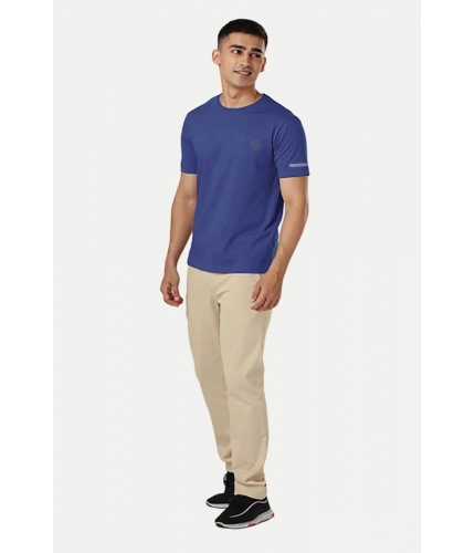 Men's Casual Half sleeve Solid Polyester Crew Neck T-shirt (Blue) Men's Casual Half sleeve Solid Polyester Crew Neck T-shirt (Blue)