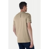 Men's Casual Half sleeve Solid Polyester Crew Neck T-shirt (Beige)