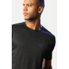 Men's Casual Half sleeve Solid Polyester Crew Neck T-shirt (Black)