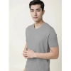 Men's Casual Half sleeve Solid Cotton V Neck T-shirt (Grey Melange)