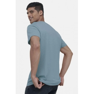 Generic Men's Casual Half sleeve Digital Printed Cotton Crew Neck T-shirt (Teal)