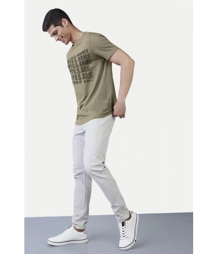 Men's Casual Half sleeve Printed Cotton Crew Neck T-shirt (Green) Men's Casual Half sleeve Printed Cotton Crew Neck T-shirt (Green)