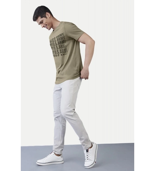 Men's Casual Half sleeve Printed Cotton Crew Neck T-shirt (Green) Men's Casual Half sleeve Printed Cotton Crew Neck T-shirt (Green)