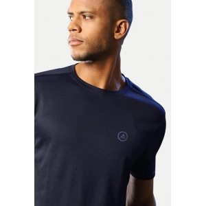 Generic Men's Casual Half sleeve Solid Polyester Crew Neck T-shirt (Navy)