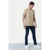 Men's Casual Half sleeve Solid Polyester Crew Neck T-shirt (Beige)