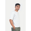 Men's Casual Half sleeve Stripped Cotton Crew Neck T-shirt (White) Men's Casual Half sleeve Stripped Cotton Crew Neck T-shirt (White)