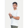 Men's Casual Half sleeve Stripped Cotton Crew Neck T-shirt (White) Men's Casual Half sleeve Stripped Cotton Crew Neck T-shirt (White)