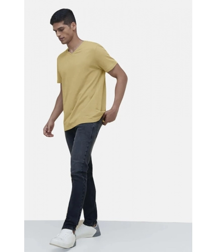Men's Casual Half sleeve Solid Cotton V Neck T-shirt (Sand) Men's Casual Half sleeve Solid Cotton V Neck T-shirt (Sand)