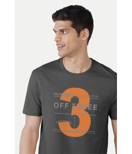 Men's Casual Half sleeve Printed Cotton Crew Neck T-shirt (Black) Men's Casual Half sleeve Printed Cotton Crew Neck T-shirt (Black)