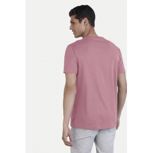 Generic Men's Casual Half sleeve Printed Cotton Crew Neck T-shirt (Pink)