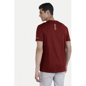 Generic Men's Casual Half sleeve Solid Polyester Crew Neck T-shirt (Maroon)