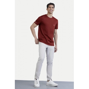 Generic Men's Casual Half sleeve Solid Polyester Crew Neck T-shirt (Maroon)