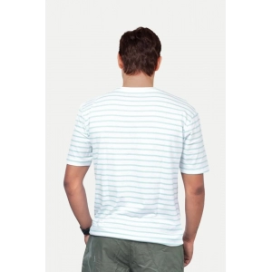 Generic Men's Casual Half sleeve Stripped Cotton Crew Neck T-shirt (Green)