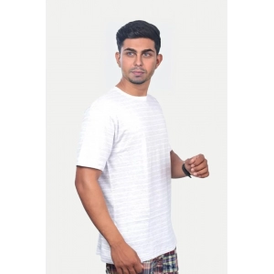 Generic Men's Casual Half sleeve Stripped Cotton Crew Neck T-shirt (Grey )