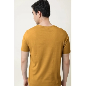 Generic Men's Casual Half sleeve Solid Cotton V Neck T-shirt (Mustard )