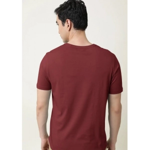 Generic Men's Casual Half sleeve Solid Cotton V Neck T-shirt (Maroon)