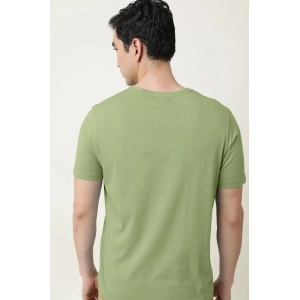 Generic Men's Casual Half sleeve Solid Cotton V Neck T-shirt (Pista)