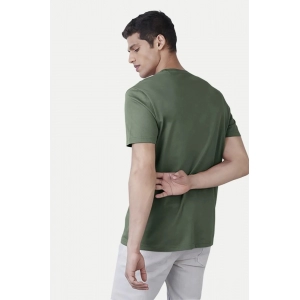Generic Men's Casual Half sleeve Printed Polyester Crew Neck T-shirt (Green)