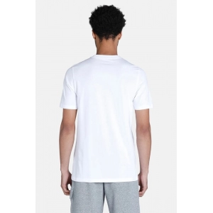 Generic Men's Casual Half sleeve Printed Polyester Crew Neck T-shirt (White)