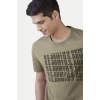 Men's Casual Half sleeve Printed Cotton Crew Neck T-shirt (Green)
