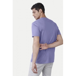 Generic Men's Casual Half sleeve Printed Cotton Crew Neck T-shirt (Purple)