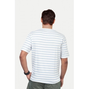 Generic Men's Casual Half sleeve Stripped Cotton Crew Neck T-shirt (White)