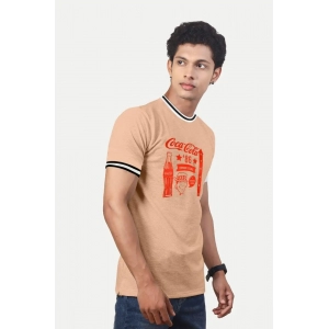 Generic Men's Casual Half sleeve Printed Cotton Crew Neck T-shirt (Coral)
