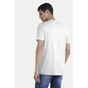 Generic Men's Casual Half sleeve Printed Polyester Crew Neck T-shirt (White)