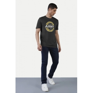 Generic Men's Casual Half sleeve Printed Cotton Crew Neck T-shirt (Black)