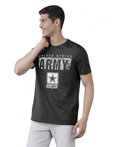 Men's Casual Half sleeve Printed Cotton Round Neck T-shirt (Dark Grey)