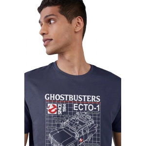 Generic Men's Casual Half sleeve Printed Polyester Crew Neck T-shirt (Blue)
