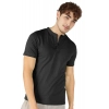 Men's Casual Half sleeve Solid Cotton Henley Neck T-shirt (Black) Men's Casual Half sleeve Solid Cotton Henley Neck T-shirt (Black)