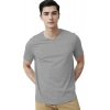 Men's Casual Half sleeve Solid Cotton V Neck T-shirt (Grey Melange)