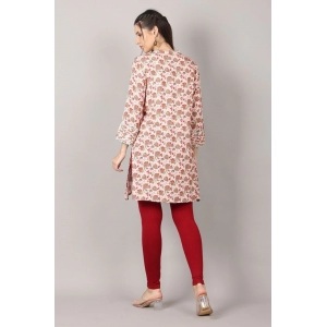 Generic Women's Casual 3/4 Sleeve Viscose Rayon Printed Kurti (White)