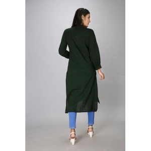 Generic Women's Casual Full Sleeve Viscose Rayon Printed Kurti (Dark Green)