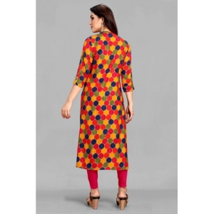 Generic Women's Casual 3/4 Sleeve Tussar Silk Printed Kurti (Pink)