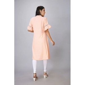 Generic Women's Casual Short Sleeve Silk Blend Printed Kurti (Orange)